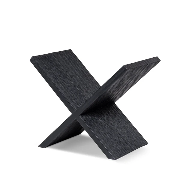 Alt view image 2 of 5 - 9 Inch Tall Shaped Display Shelf, Reclaimed, Matte Black, Wood, Display Shelving Etageres