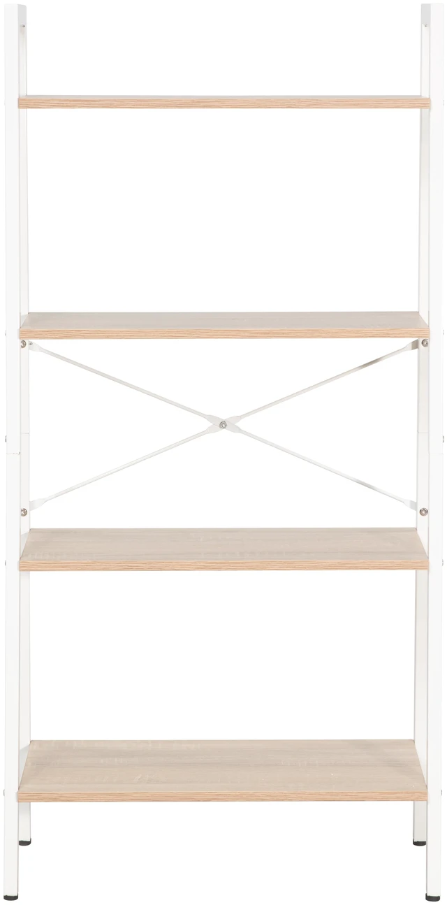 Alt view image 7 of 7 - 4 Tier Bookshelf, Freestanding Display Bookcase Storage Rack Shelf Plant Stand for Living, White Oak, Wood and Metal
