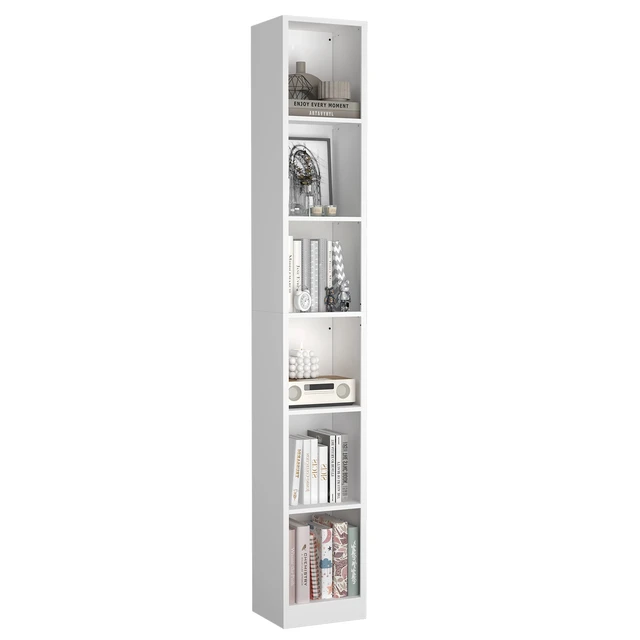 Alt view image 3 of 7 - 6 Tier Metal Bookshelf, 12.01 Inch 10.24 Inch 78.35 Freestanding Open Storage Shelf with Anti Tip Kit for Books
