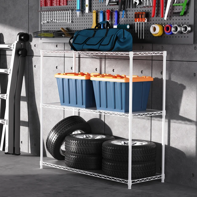 Alt view image 3 of 7 - 3 Tier Wire Shelving Unit, Nsf Height Adjustable Metal Storage Shelves Heavy Duty Storage Wire Rack Metal Shelves