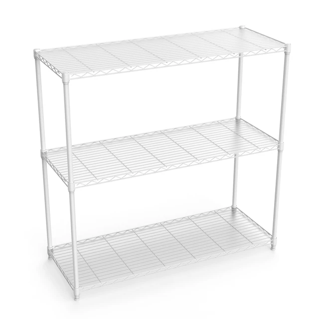 Alt view image 7 of 7 - 3 Tier Wire Shelving Unit, Nsf Height Adjustable Metal Storage Shelves Heavy Duty Storage Wire Rack Metal Shelves