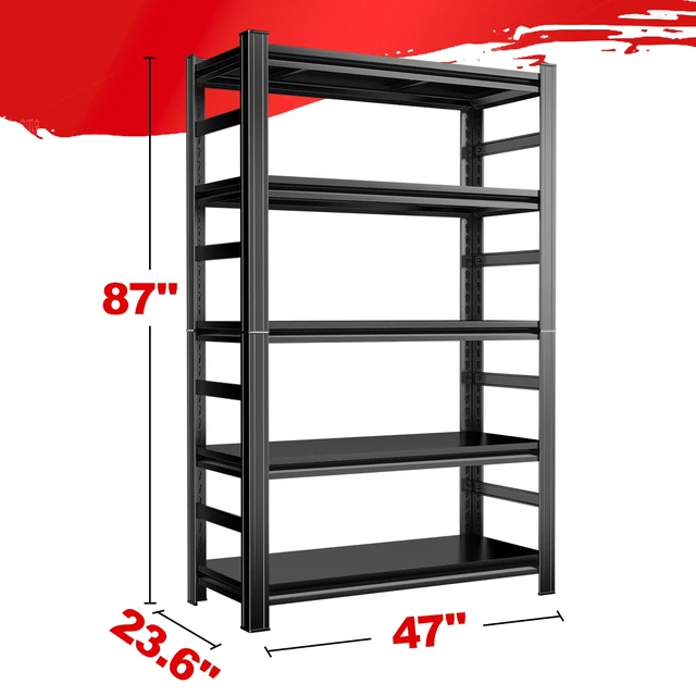 Alt view image 2 of 7 - 87 Inch Heavy Duty Storage Rack, Five Layer Adjustable Metal Shelf Suitable for Tool Supermarkets Etc Requiring
