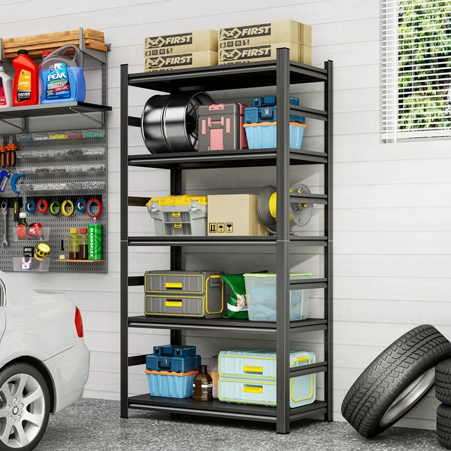 Alt view image 6 of 7 - 87 Inch Heavy Duty Storage Rack, Five Layer Adjustable Metal Shelf Suitable for Tool Supermarkets Etc Requiring