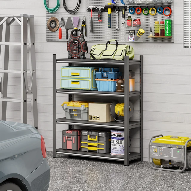 Alt view image 4 of 7 - Layer Metal Storage Rack, Shelves Adjustable Height Partition Suitable for Living Kitchen Supermarket Requires Assembly
