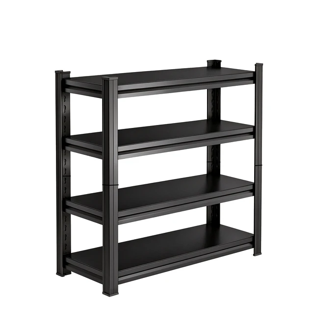 Alt view image 2 of 7 - 4 Tier Adjustable Storage Rack, Practical Metal Shelving Unit for and Organization Assembly Required, Black, Metal