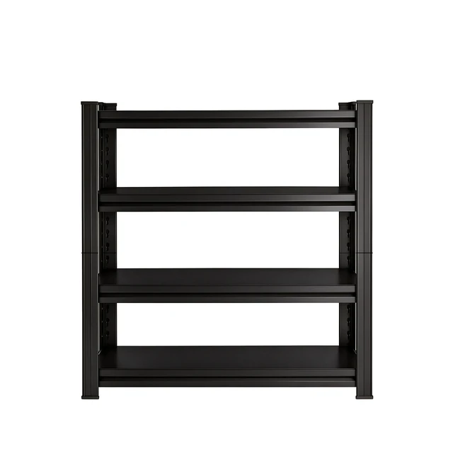 Alt view image 4 of 7 - 4 Tier Adjustable Storage Rack, Practical Metal Shelving Unit for and Organization Assembly Required, Black, Metal