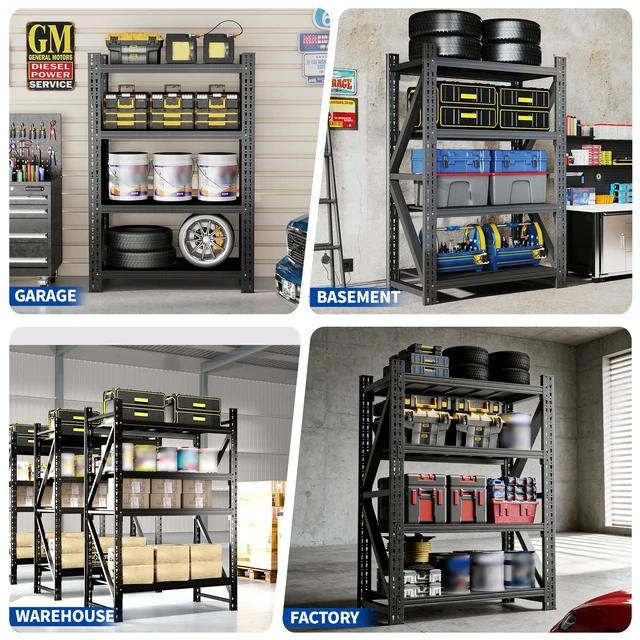 Alt view image 5 of 7 - Heavy Duty Metal Adjustable Shelves, 69 Inch 47 Inch Shelving Unit Capacity Steel Storage Rack for Warehouse