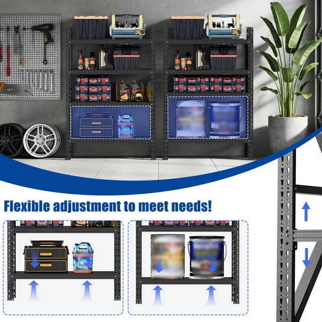 Alt view image 7 of 7 - Heavy Duty Metal Adjustable Shelves, 69 Inch 47 Inch Shelving Unit Capacity Steel Storage Rack for Warehouse