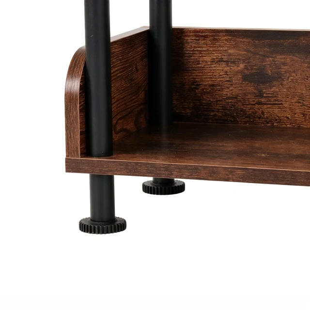 Alt view image 7 of 7 - 5 Tier Bookshelf, Open Bookcase with Metal Frame Freestanding Display Storage Shelving Unit for Living, Walnut, MDF