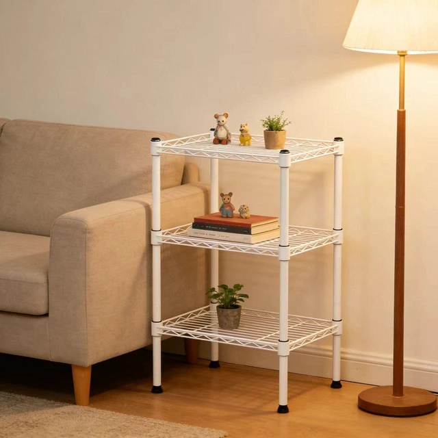 Alt view image 3 of 7 - Purpose Metal Storage Rack with Layers, Living Storage Shelf Towel Shelf Organizer Kitchen Pantry Rack Save Space