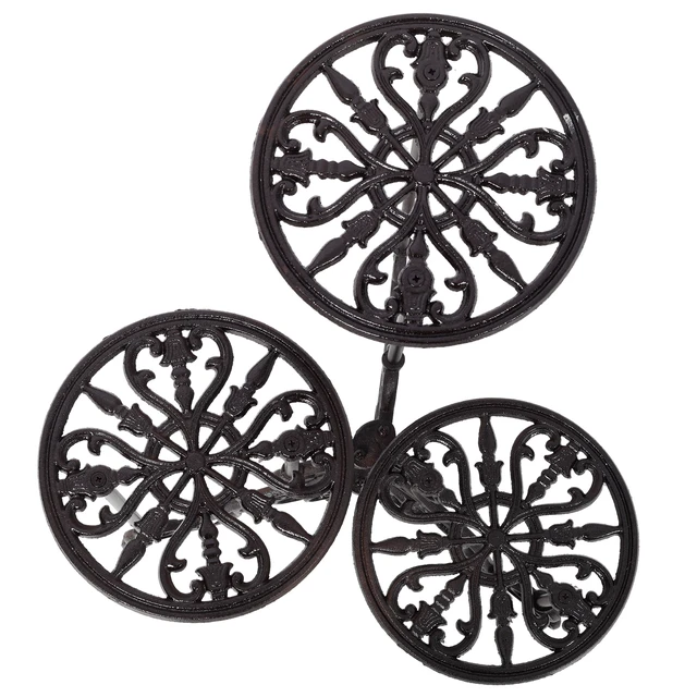 Alt view image 4 of 7 - 3 Tier Cast Iron Plant Stand, Decorative Metal Flower Pot Holder Scrollwork Display Rack Heavy Duty Plant Holder