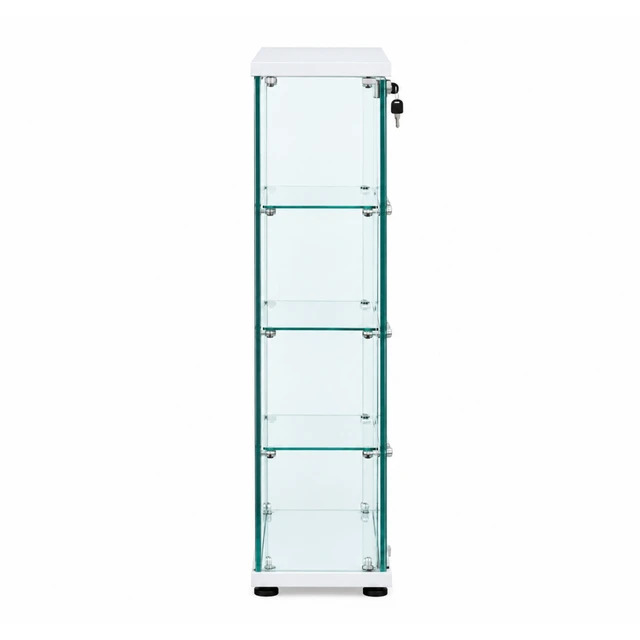 Alt view image 4 of 7 - Framed Glass Display Cabinet, Lockable Double Tempered Glass Doors with Adjustable Shelves Standing Collectible