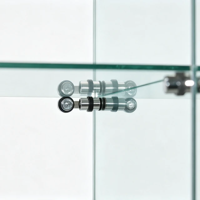 Alt view image 6 of 7 - Framed Glass Display Cabinet, Lockable Double Tempered Glass Doors with Adjustable Shelves Standing Collectible