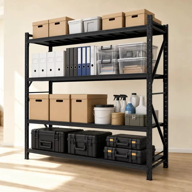 Main image of 4 Tier Shelving Capacity, 71.7 Inch Heavy Duty Metal Storage Rack Height Adjustable Steel Shelves with Reinforced
