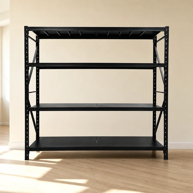 Alt view image 6 of 7 - 4 Tier Shelving Capacity, 71.7 Inch Heavy Duty Metal Storage Rack Height Adjustable Steel Shelves with Reinforced