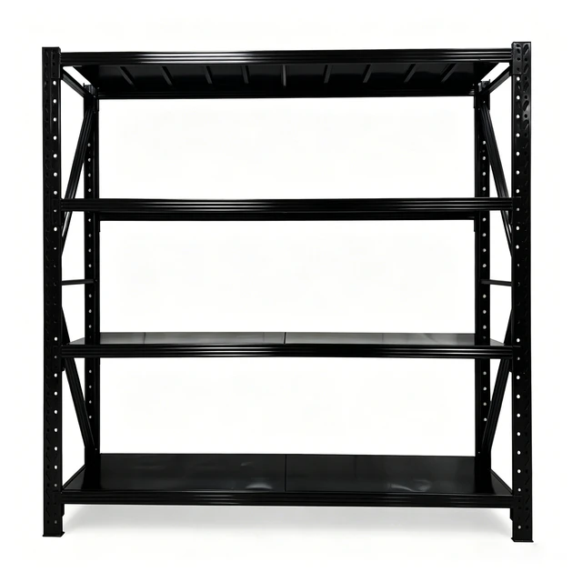 Alt view image 7 of 7 - Heavy Duty Shelving Units Capacity 4 Tier Metal Storage Shelves, Adjustable Commercial Rack Shelving with Triangular