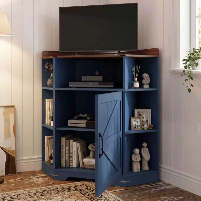 Alt view image 7 of 7 - Corner Cabinet, Corner Storage Shelf with USB Ports and Outlets Organizer for Small Space Wooden Cubby Bookshelf