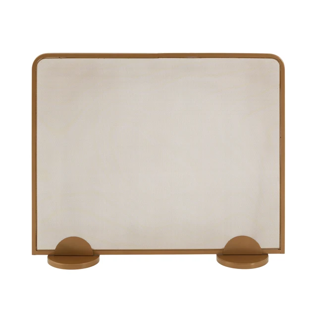Alt view image 4 of 7 - Freestanding Single Panel Gold Metal Fireplace Screen, Decorative Spark Screen for Burning Fireplace 38 Inch 32