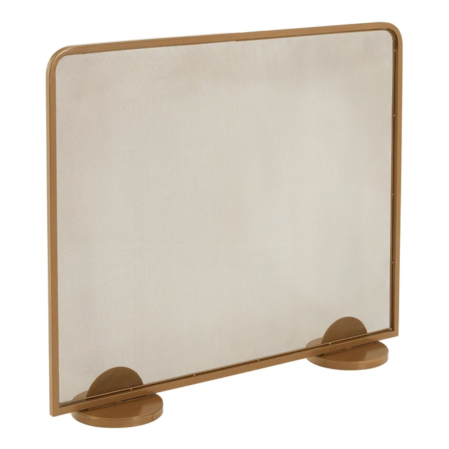 Alt view image 7 of 7 - Freestanding Single Panel Gold Metal Fireplace Screen, Decorative Spark Screen for Burning Fireplace 38 Inch 32