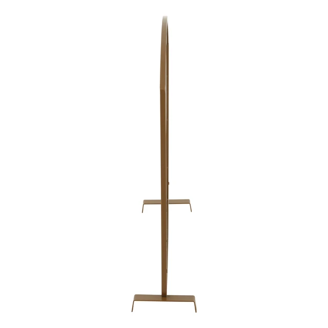 Alt view image 5 of 7 - Freestanding Arched Top Gold Metal Fireplace Screen, Single Panel Spark Barrier for Indoor Burning Fireplace Screen