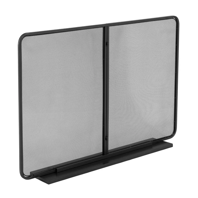 Alt view image 5 of 7 - Two Panel Freestanding Fireplace Screen, 50 Inch 35 Inch Iron Mesh Fire Spark Barrier for Indoor Fireplace, Black