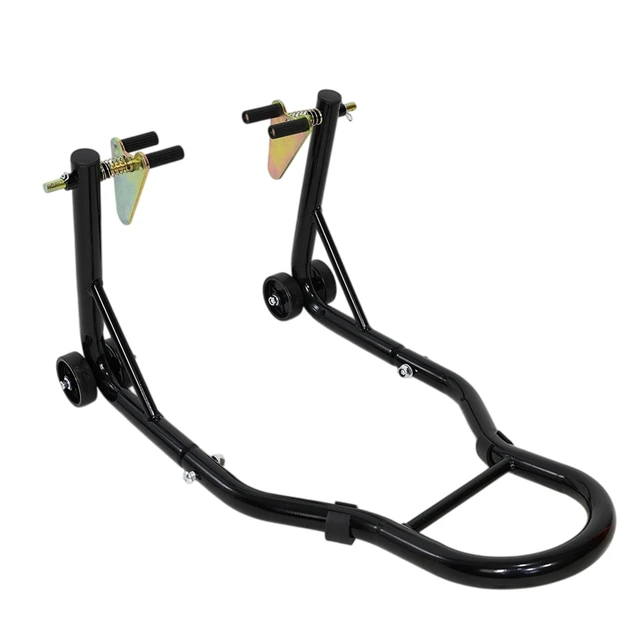 Alt view image 4 of 7 - Motorcycle Stand Sport Bike Front and Rear Wheel Lift Swingarm Paddock Stands, Black, ABS and Steel, Cargo