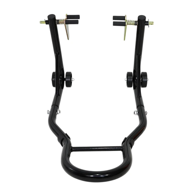 Alt view image 6 of 7 - Motorcycle Stand Sport Bike Front and Rear Wheel Lift Swingarm Paddock Stands, Black, ABS and Steel, Cargo