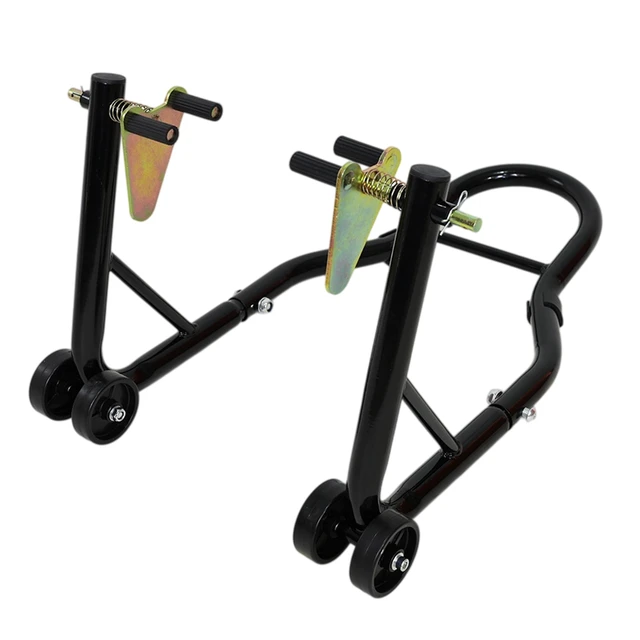 Alt view image 3 of 7 - Motorcycle Stand Sport Bike Front and Rear Wheel Lift Swingarm Paddock Stands, Black, ABS and Steel, Cargo
