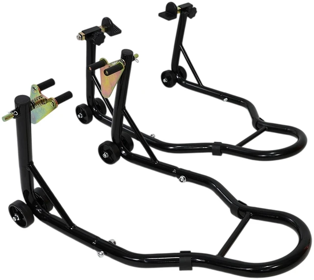Main image of Motorcycle Stand Sport Bike Front and Rear Wheel Lift Swingarm Paddock Stands, Black, ABS and Steel, Cargo