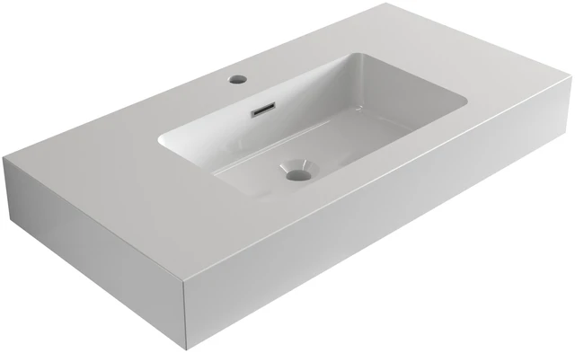 Main image of 36, Integrated Solid Surface Basin Without Drain and Faucet Color, Glossy White, Solid Surface, Sinks