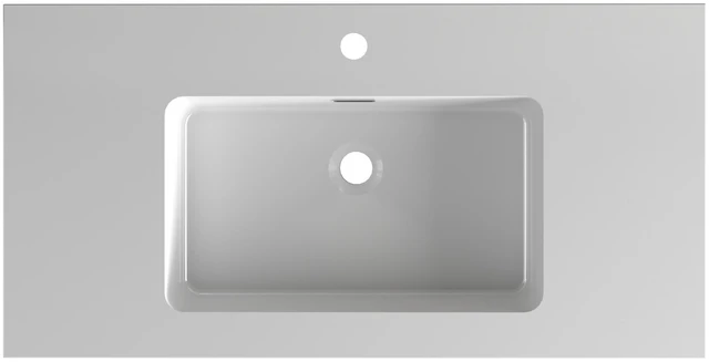 Alt view image 6 of 7 - 36, Integrated Solid Surface Basin Without Drain and Faucet Color, Glossy White, Solid Surface, Sinks