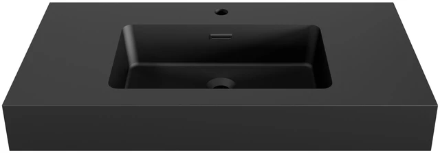 Alt view image 6 of 7 - 36, Integrated Engineered Solid Surface Basin Without Drain and Faucet Color, Matte Black, Solid Surface, Sinks