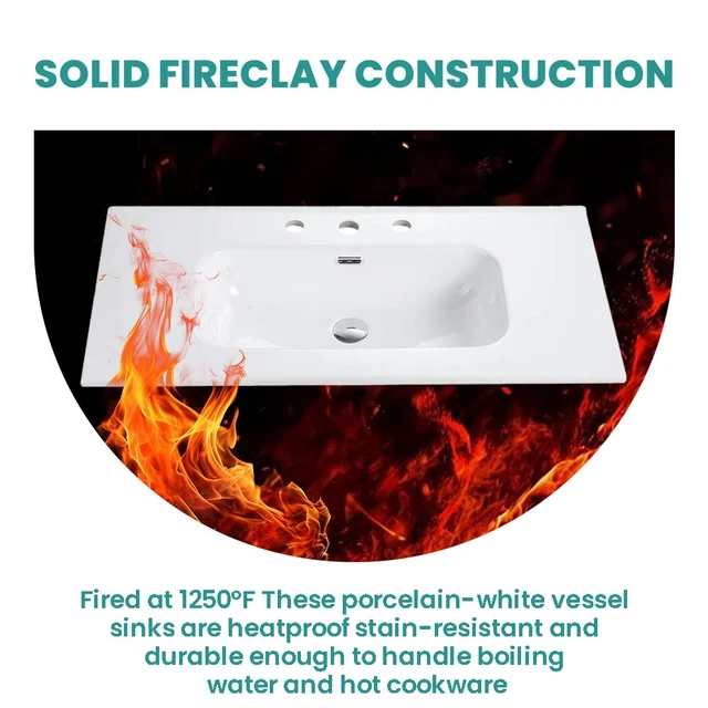 Alt view image 6 of 7 - Integrated Ceramic Basin, Drain Assembly Not Included, Glossy White, Sinks