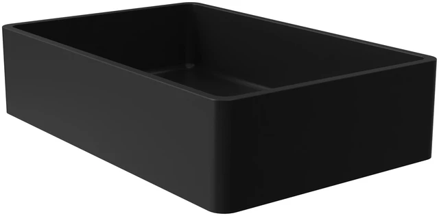 Alt view image 5 of 7 - 19.68 Inch Vessel Rectangular Sink, Black, Concrete, Sinks