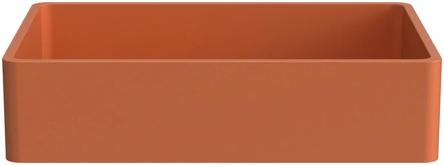 Alt view image 3 of 7 - 19.68 Inch Vessel Rectangular Brick Sink, Brick Red, Concrete, Sinks