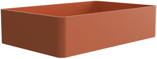 Alt view image 7 of 7 - 19.68 Inch Vessel Rectangular Brick Sink, Brick Red, Concrete, Sinks