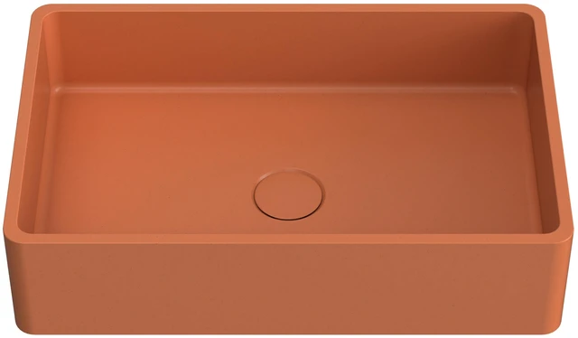 Alt view image 4 of 7 - 19.68 Inch Vessel Rectangular Brick Sink, Brick Red, Concrete, Sinks