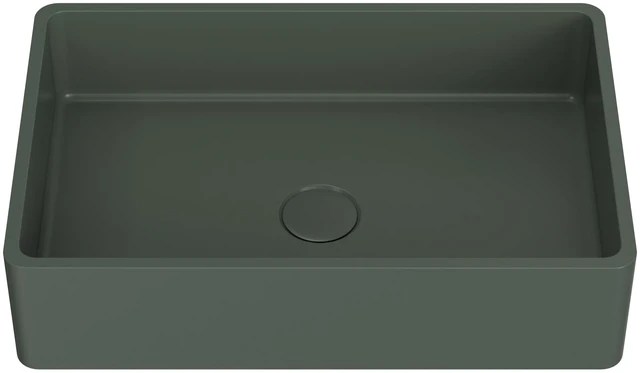 Alt view image 7 of 7 - 19.68 Inch Vessel Rectangular Sink, Dark Green, Concrete, Sinks