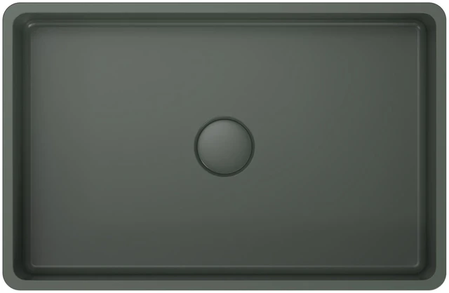 Alt view image 6 of 7 - 19.68 Inch Vessel Rectangular Sink, Dark Green, Concrete, Sinks