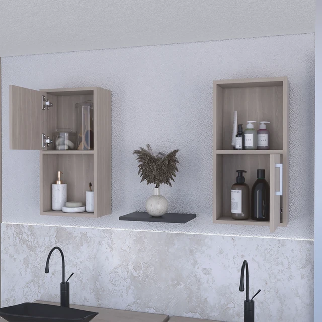 Alt view image 2 of 7 - Dixie Medicine Cabinets with Storage with Open Shelf, White, Particle Board, Storage