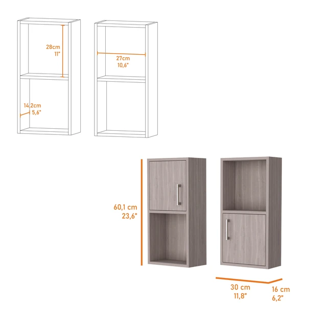 Alt view image 7 of 7 - Dixie Medicine Cabinets with Storage with Open Shelf, White, Particle Board, Storage