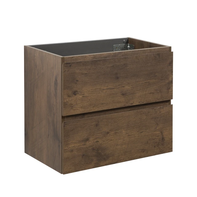 Alt view image 2 of 6 - Wall Mount Cabinet Without Basin, Color with Two Drawers Pre Assembled, Walnut, Melamine, Vanities