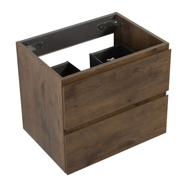 Alt view image 3 of 6 - Wall Mount Cabinet Without Basin, Color with Two Drawers Pre Assembled, Walnut, Melamine, Vanities