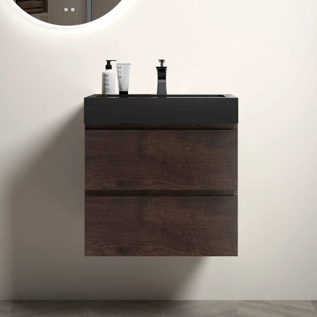 Main image of 24 Inch Vanity with Sink, Large Storage Wall Mounted Floating Vanity for One Piece Black Sink Basin Without Drain