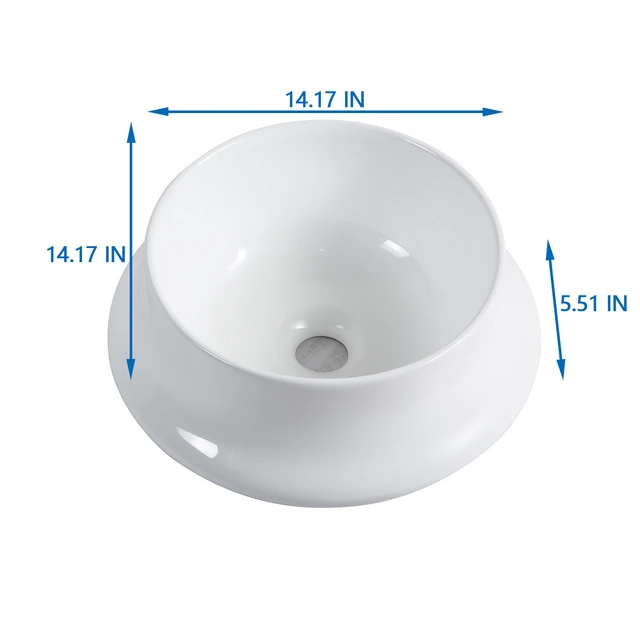 Alt view image 6 of 7 - Vessel Sink Basin in Ceramic, White, Vanities