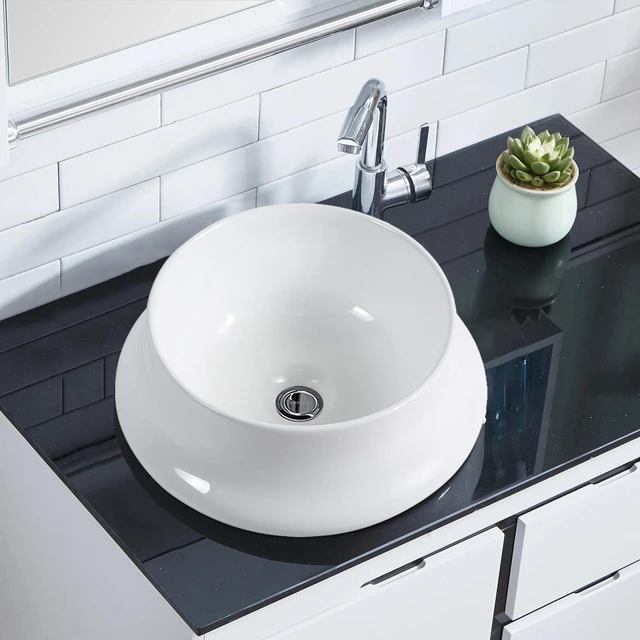 Alt view image 2 of 7 - Vessel Sink Basin in Ceramic, White, Vanities