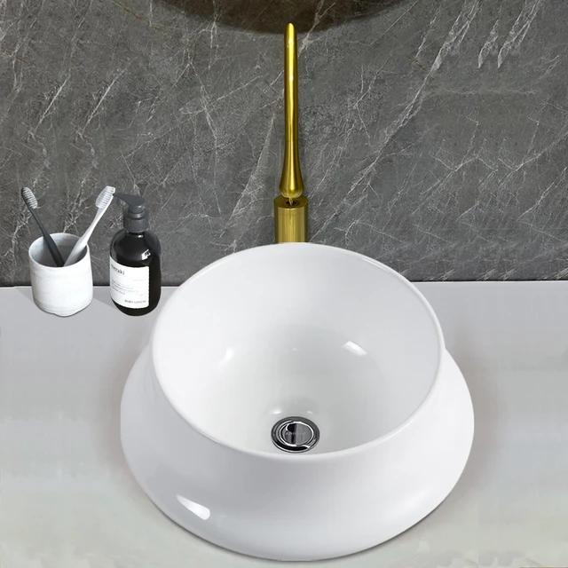 Alt view image 4 of 7 - Vessel Sink Basin in Ceramic, White, Vanities
