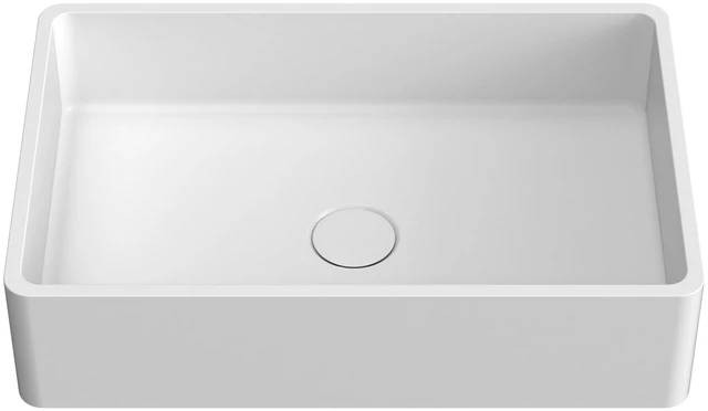 Alt view image 6 of 7 - 19.68 Inch Vessel Rectangular Sink, Matte White, Concrete, Vanities