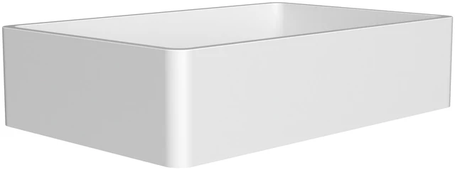 Alt view image 4 of 7 - 19.68 Inch Vessel Rectangular Sink, Matte White, Concrete, Vanities