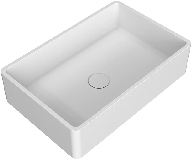 Alt view image 5 of 7 - 19.68 Inch Vessel Rectangular Sink, Matte White, Concrete, Vanities